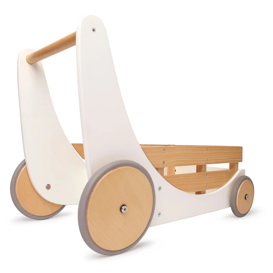 Wooden toy cargo walker- White