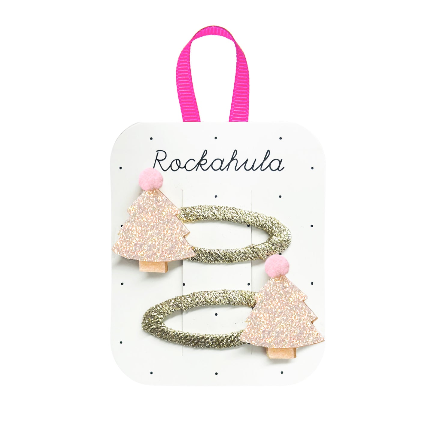 Frosted shimmer Christmas tree hair clips
