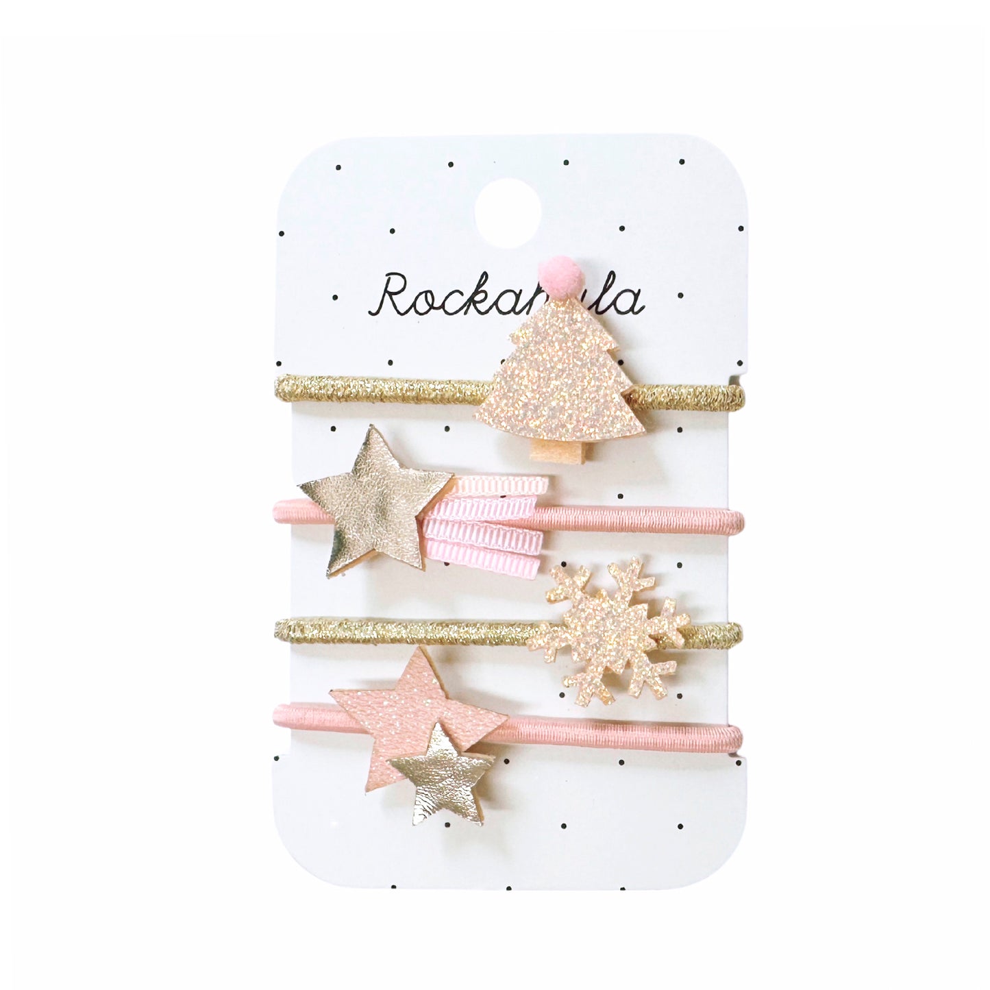 Frosted shimmer Christmas tree ponies hair ties
