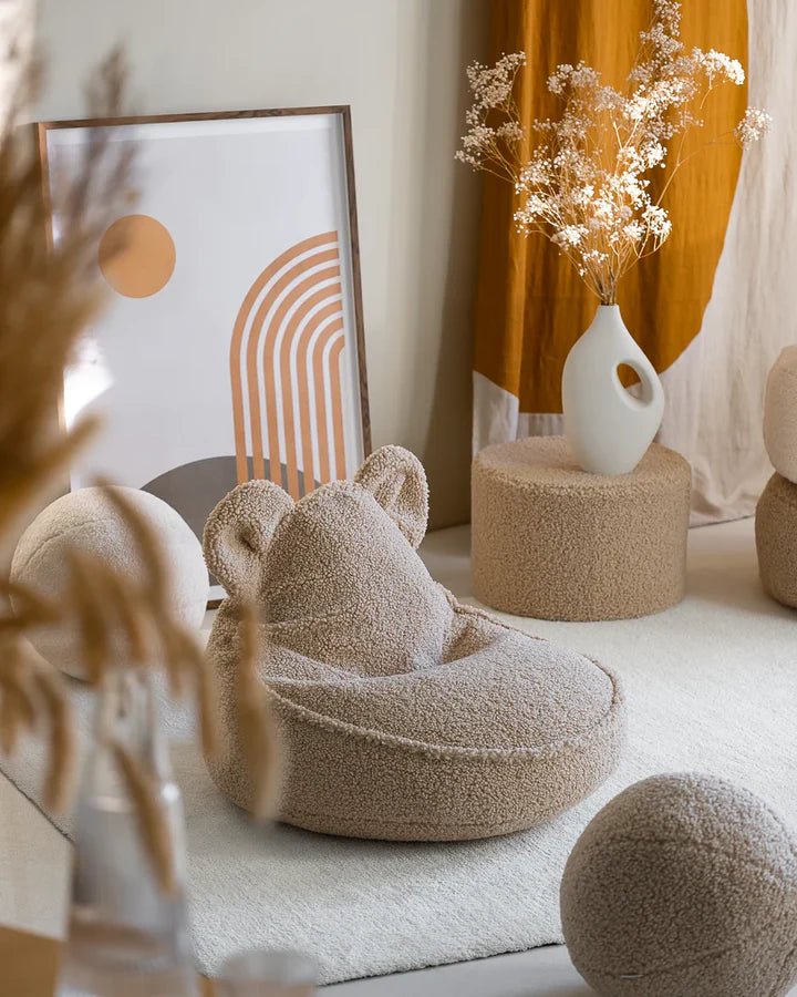 Wigiwama teddy fabric bear beanbag chair- Biscuit (Pre-Order)