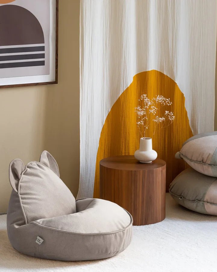 Wigiwama velvet bear beanbag chair- Dusty Beige (Pre-Order)