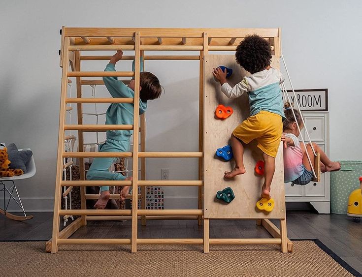 Wooden indoor jungle play gym- Bright