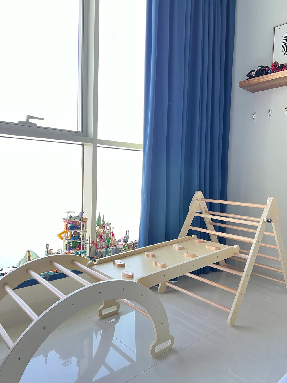 3 pieces wooden climbing set - Natural