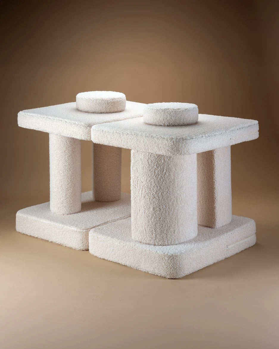 Wigiwama teddy fabric play sofa settee- Cream White (Pre-Order)