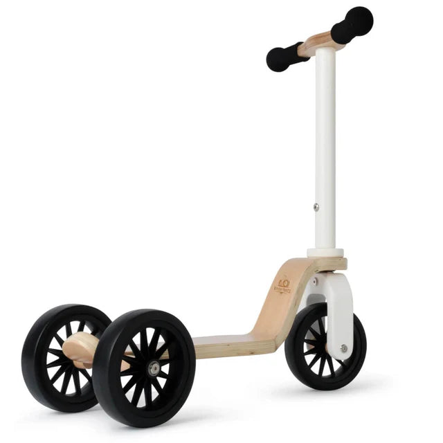 Kinderscooter 3-wheel wooden scooter-White