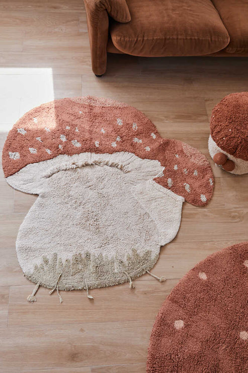 Washable mushrooms rug Boletus
