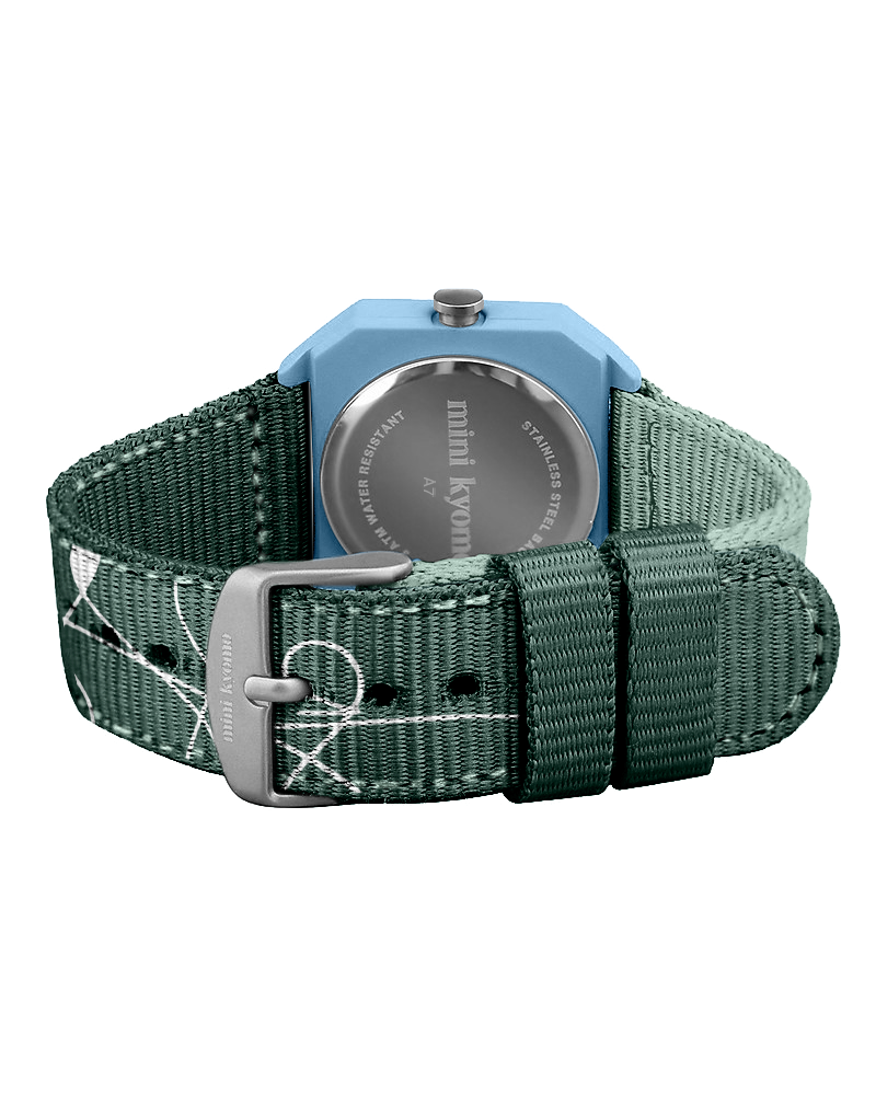 Mini Kyomo Eucalyptus Rain eco friendly kids watch - Blue + Green