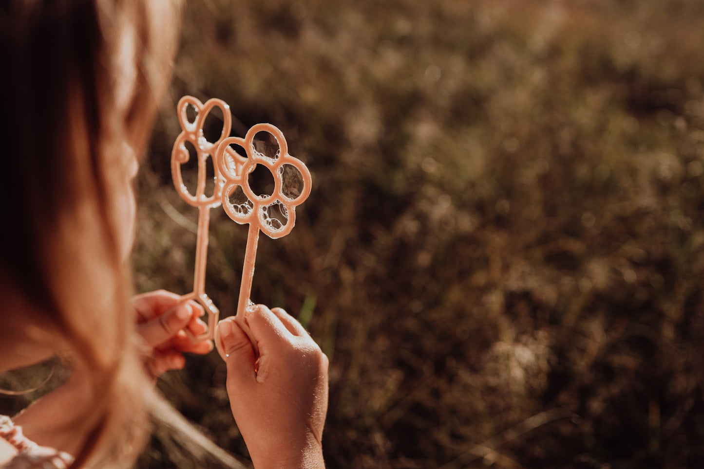 Flower biodegradable eco bubble wand