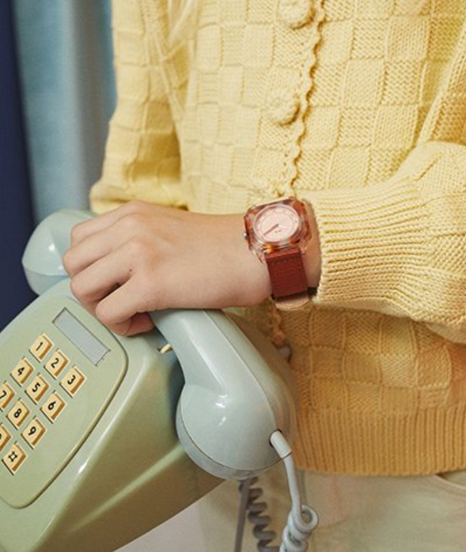 Mini Kyomo Cinnamon roll eco friendly kids watch - Pink + Burgundy