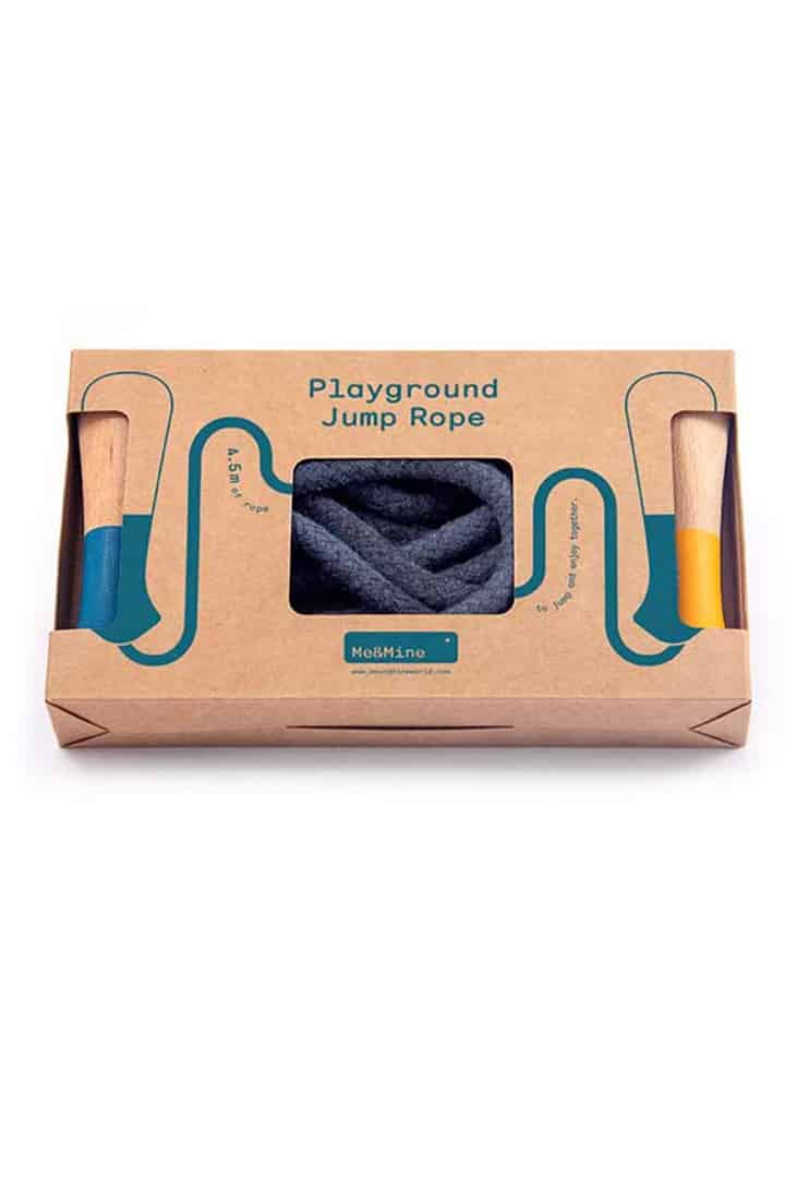 Wooden long skipping playground rope