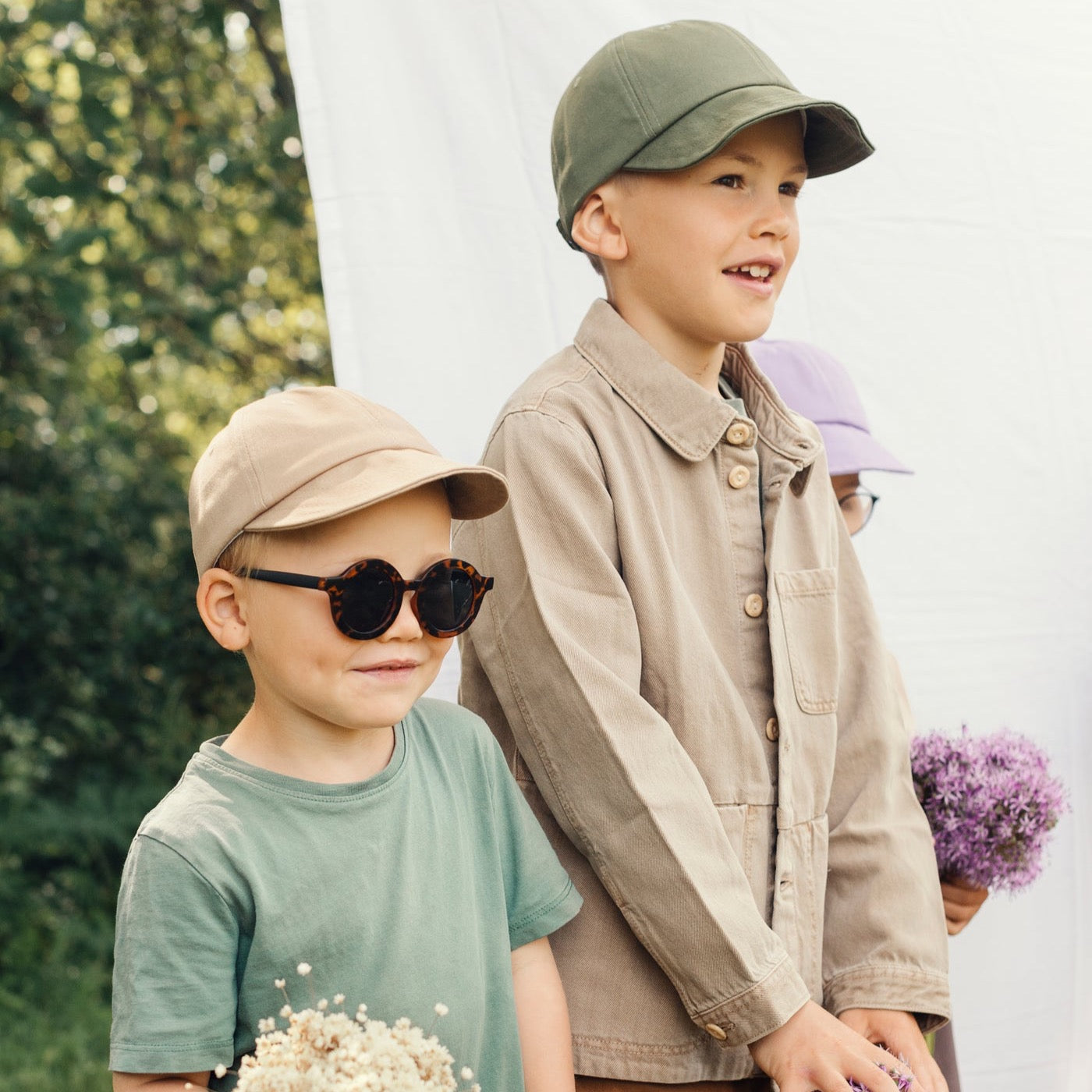 Kids organic cotton soft cap - Greige