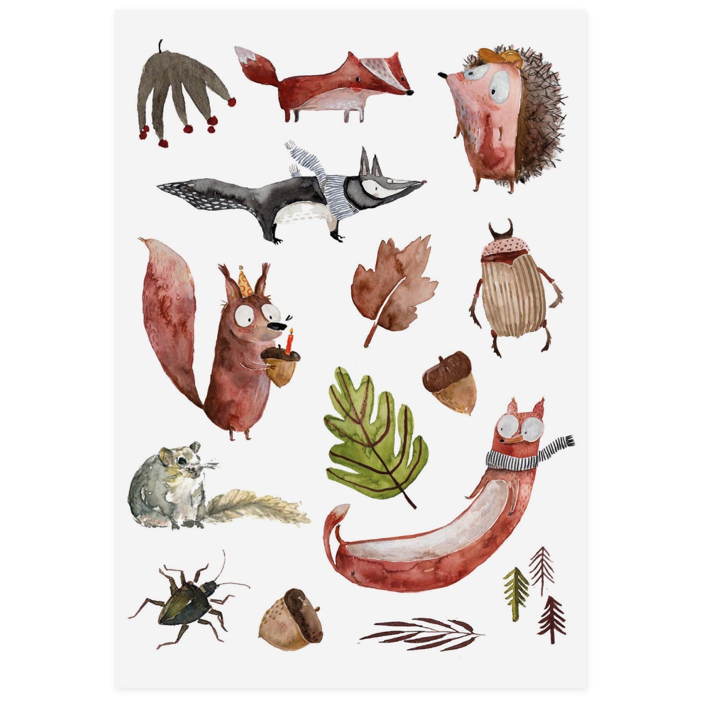 Forest animals - Kids organic vegan tattoos