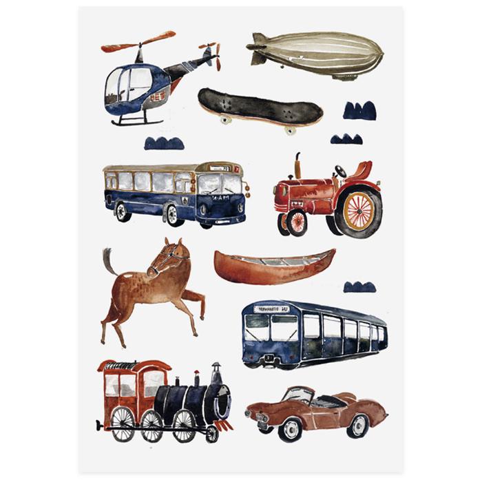 Helicopter, train and friends - Kids organic vegan tattoos