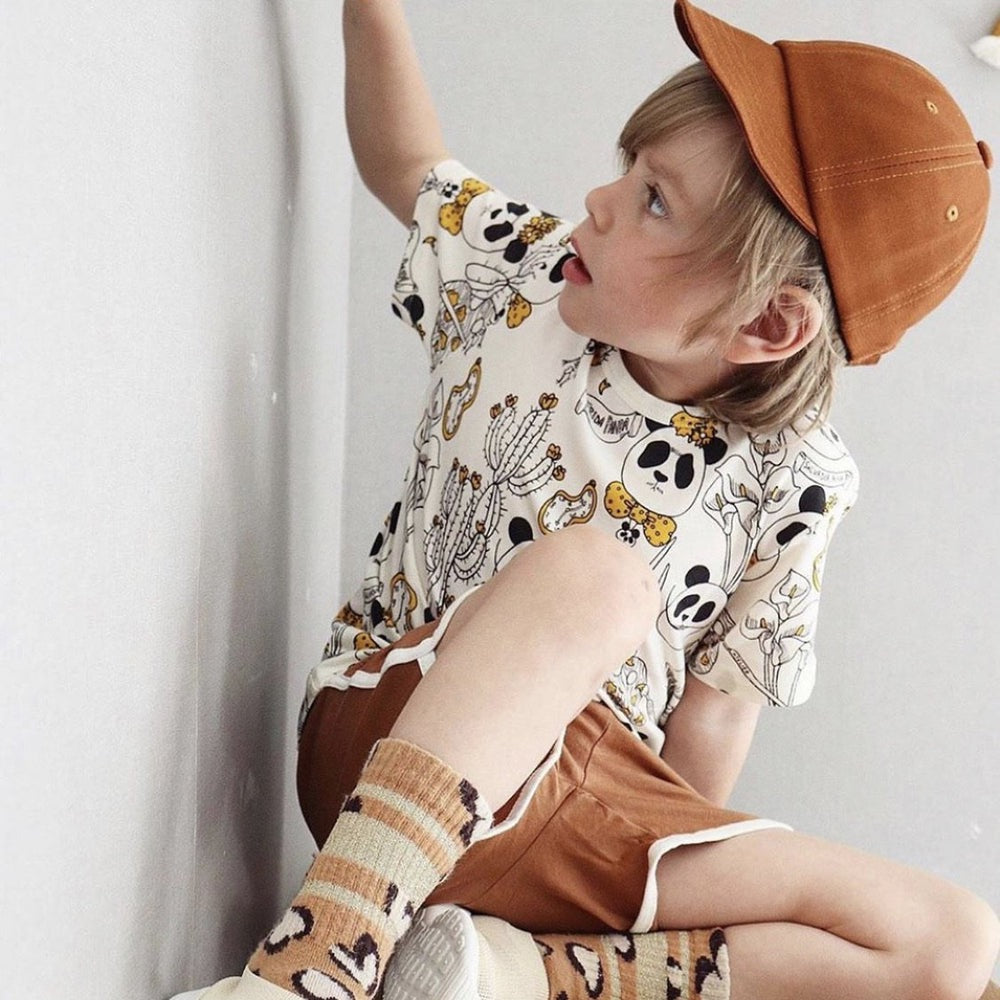 Kids organic cotton soft cap - Greige