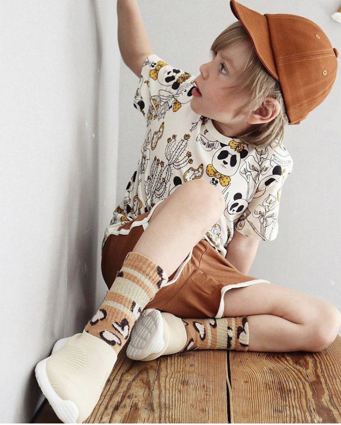 Kids organic cotton soft cap - Rust