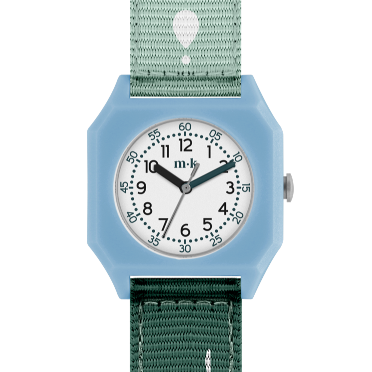 Mini Kyomo Eucalyptus Rain eco friendly kids watch - Blue + Green