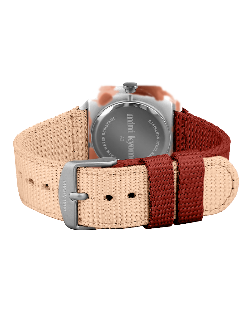 Mini Kyomo Cinnamon roll eco friendly kids watch - Pink + Burgundy