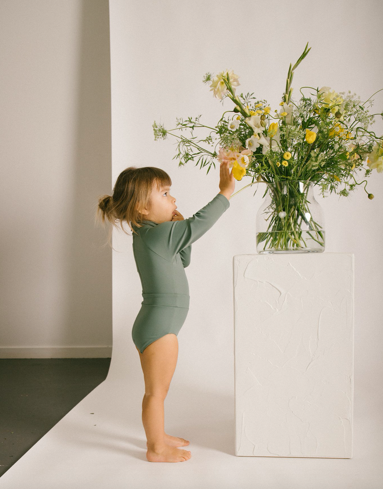 June long sleeve girls swimsuit - Moss