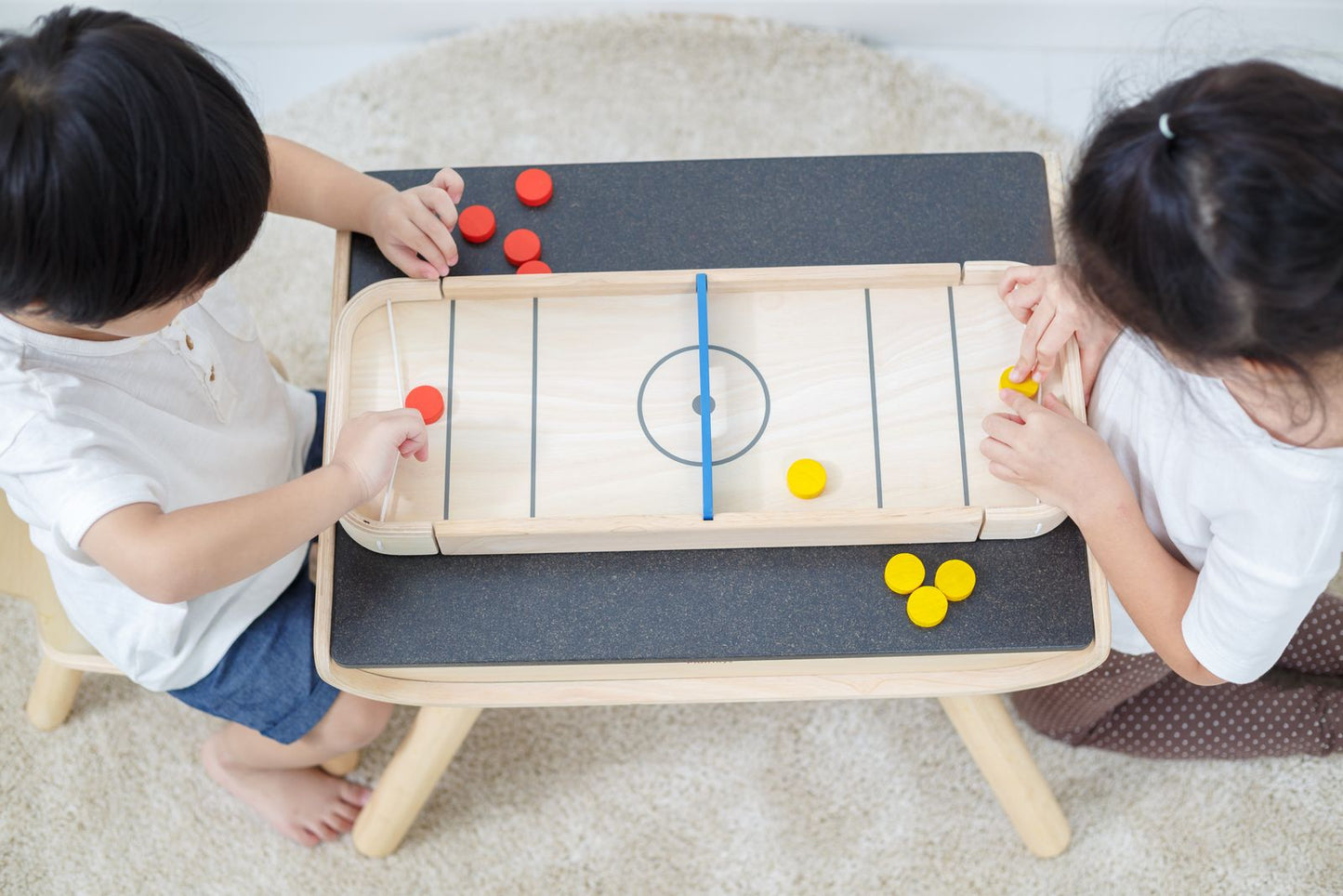Wooden 2 in 1 shuffleboard game