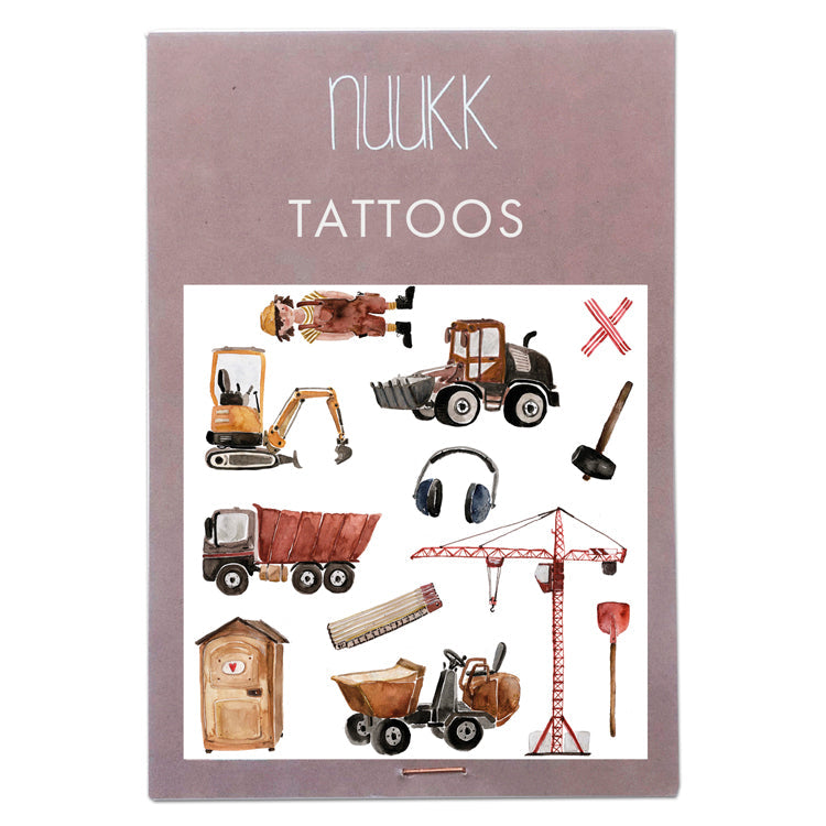 Construction site - Kids organic vegan tattoos