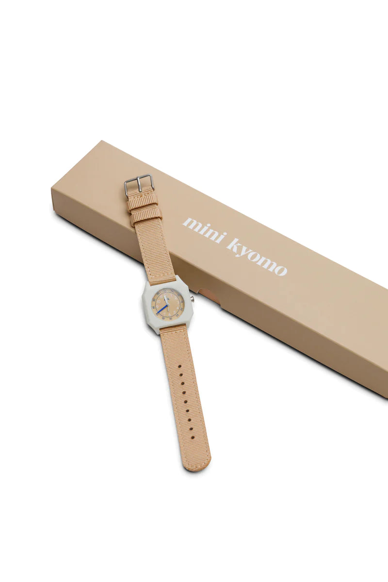 Mini Kyomo beige & white eco friendly kids watch - Sand