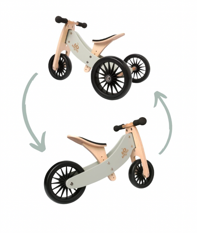 2-in-1 Tiny tot tricycle + balance bike (1-2 years old)-Coral