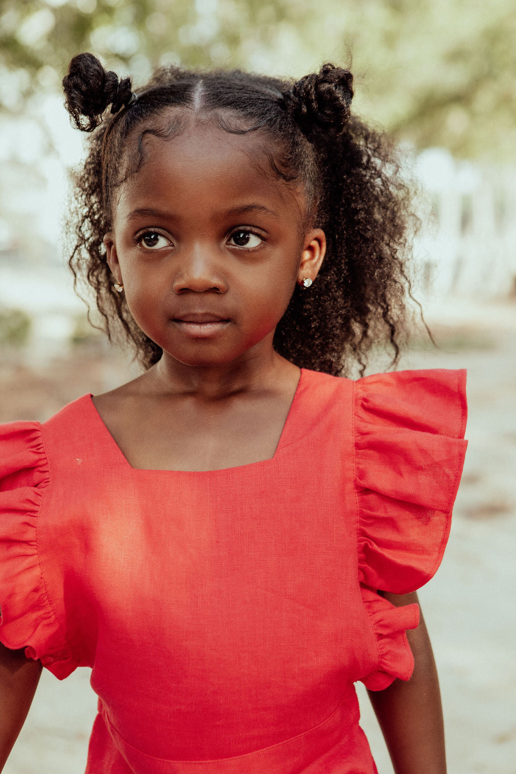 The Arabella dress-Girls linen raffles dress
