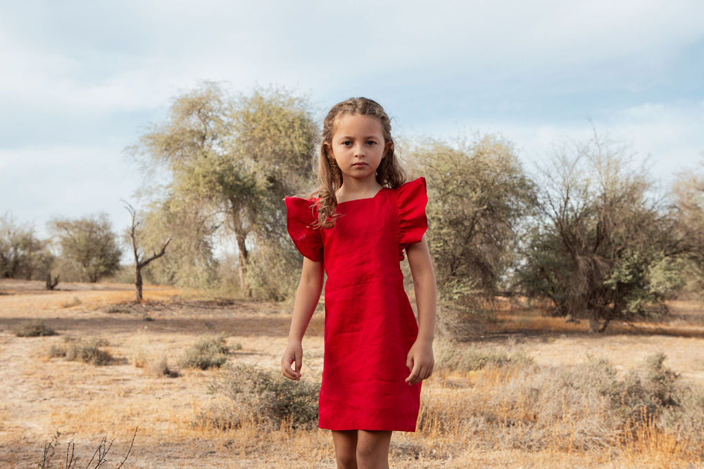The Arabella dress-Girls linen raffles dress