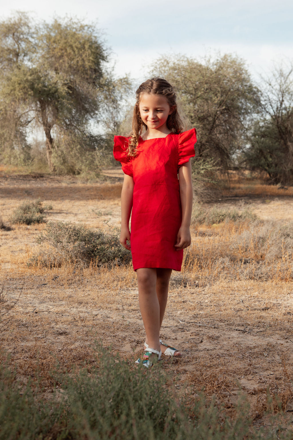 The Arabella dress-Girls linen raffles dress