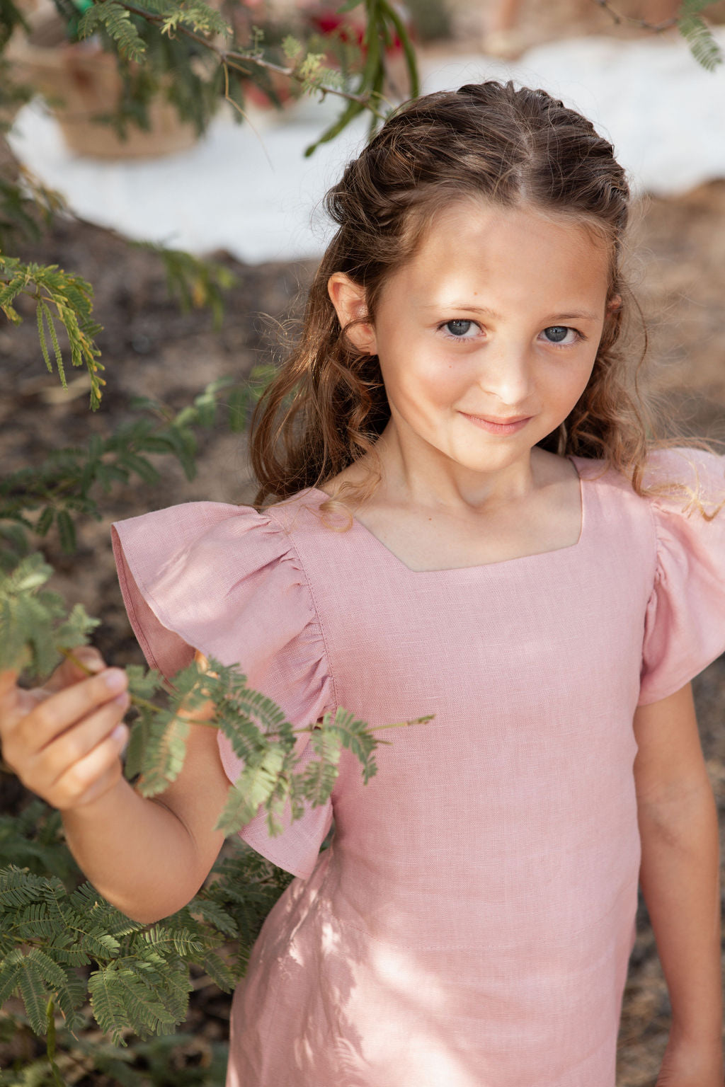 The Arabella dress-Girls linen raffles dress