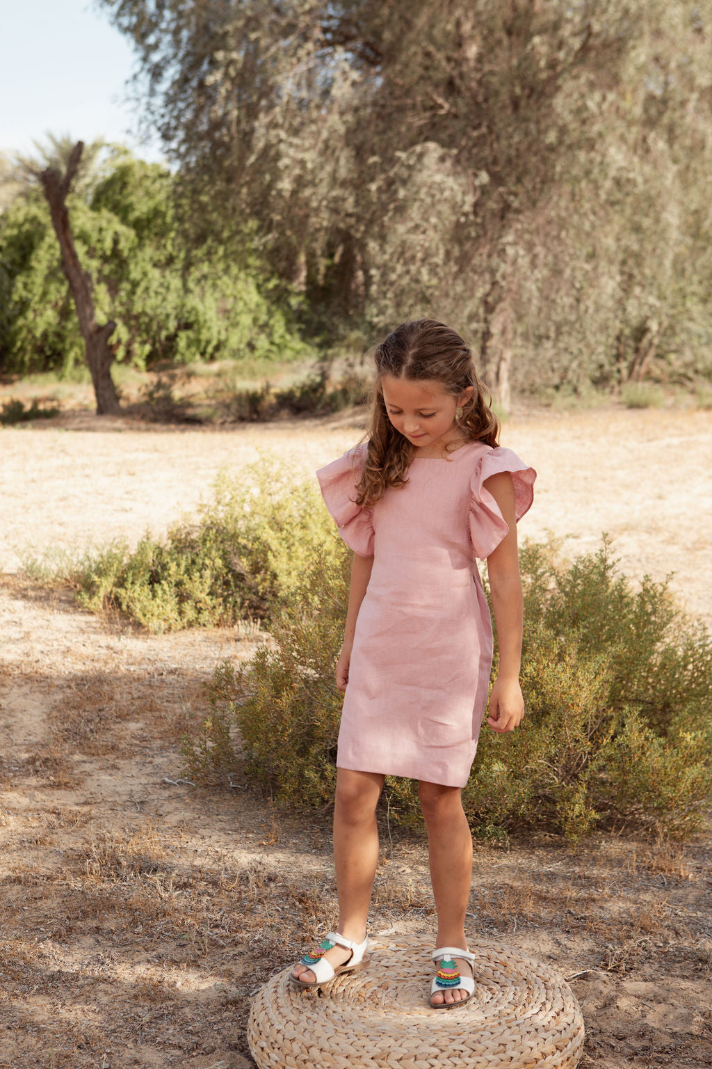 The Arabella dress-Girls linen raffles dress