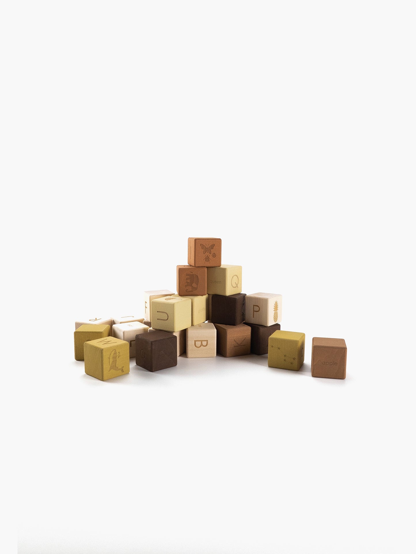 Wooden English alphabet blocks