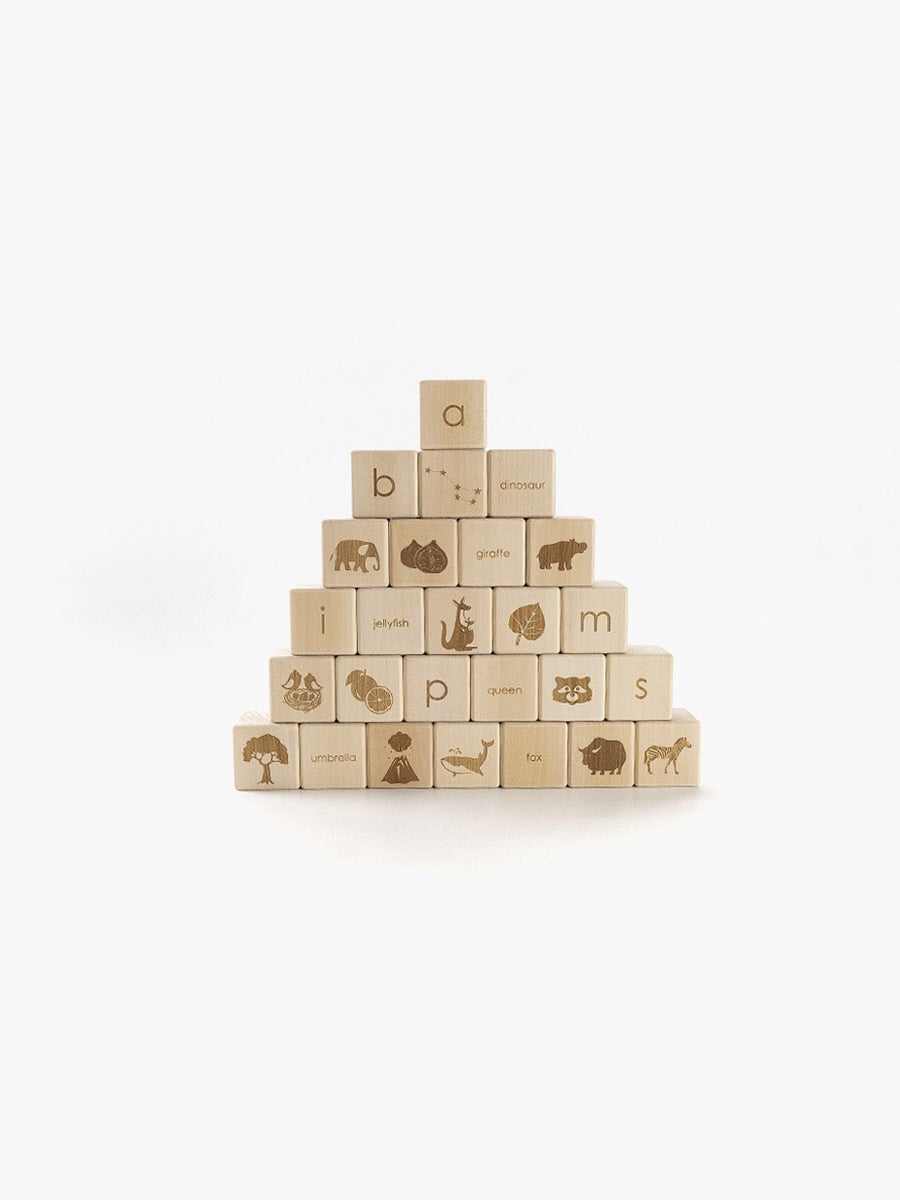 Wooden English alphabet blocks
