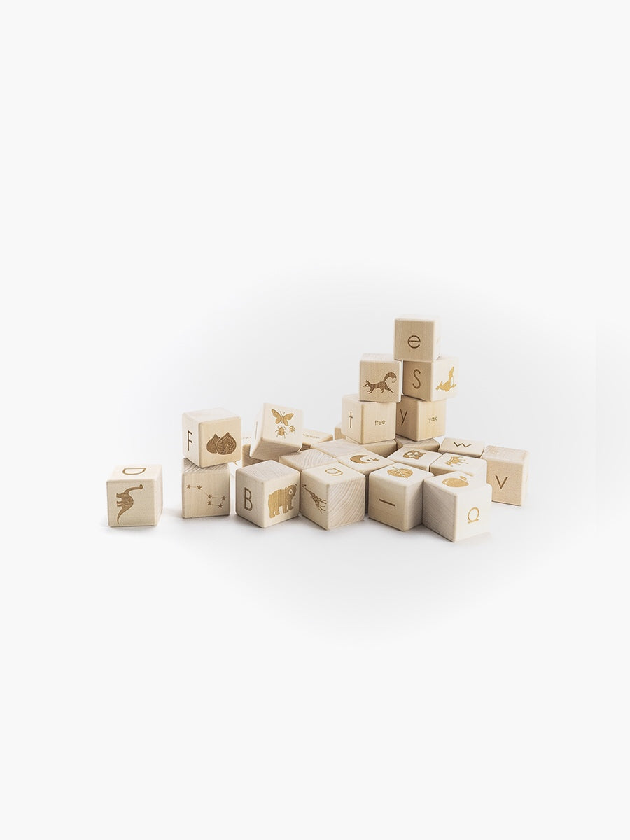 Wooden English alphabet blocks