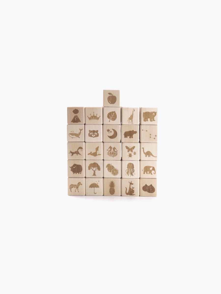 Wooden English alphabet blocks