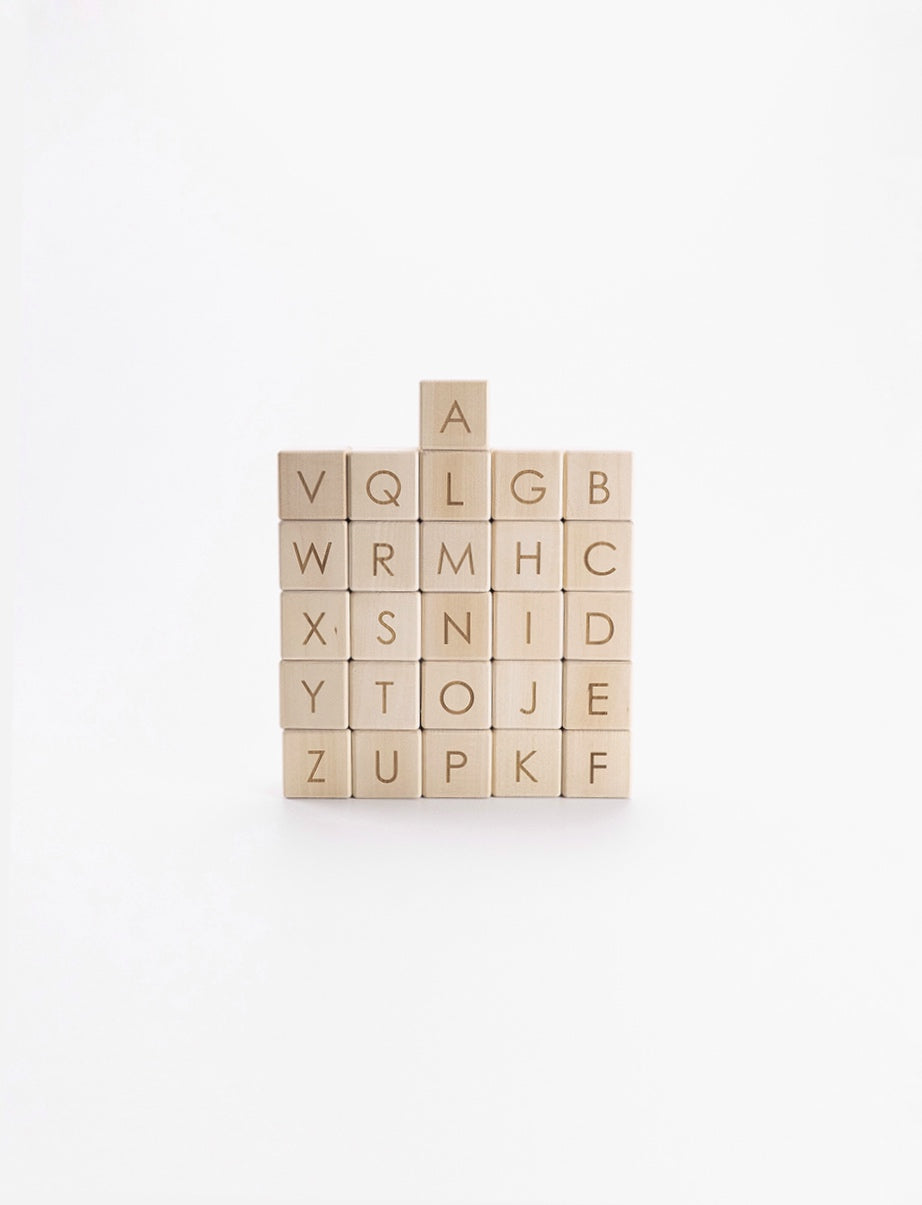Wooden English alphabet blocks