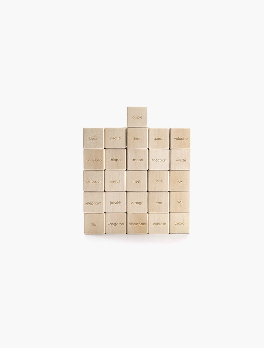 Wooden English alphabet blocks