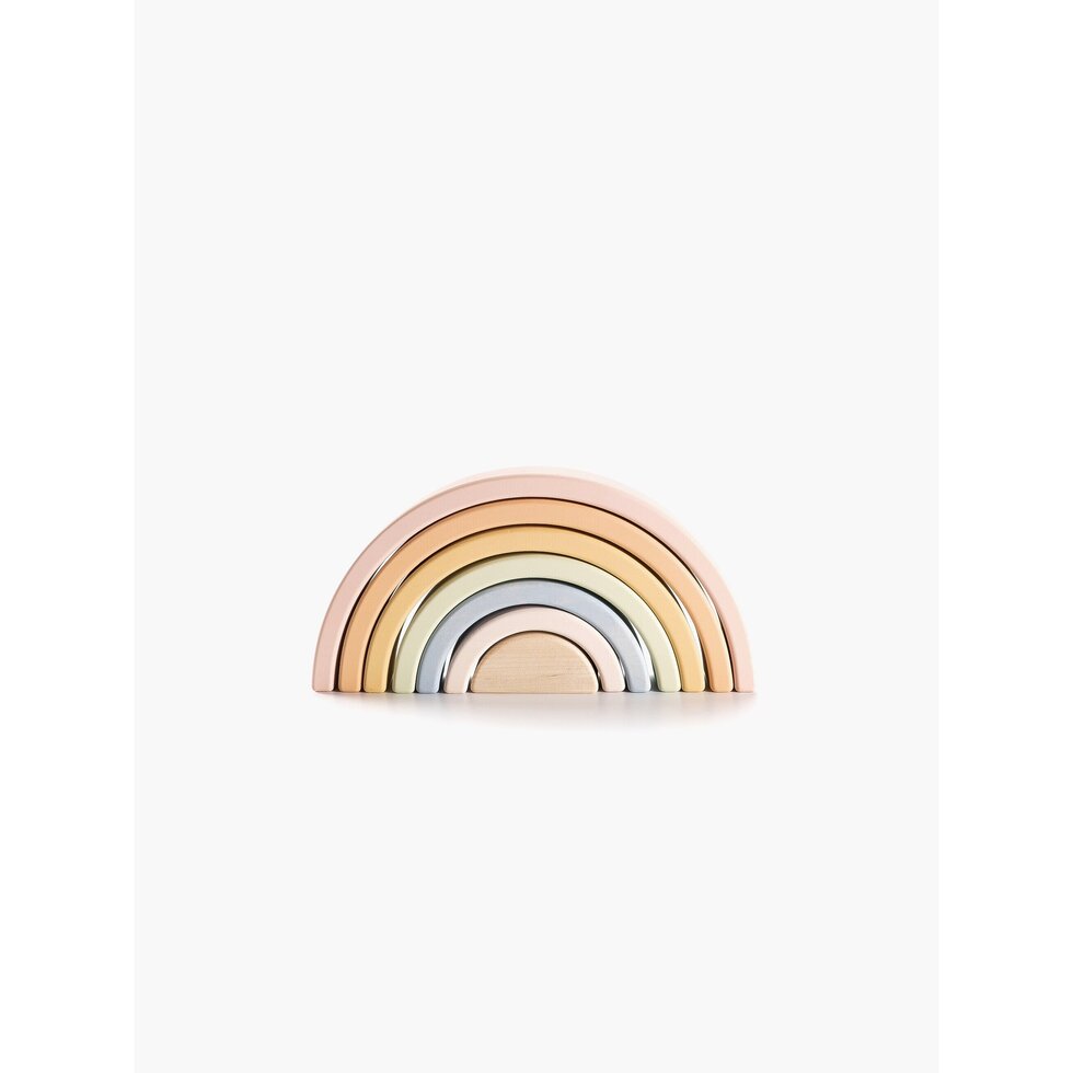 Wooden rainbow stacking toy