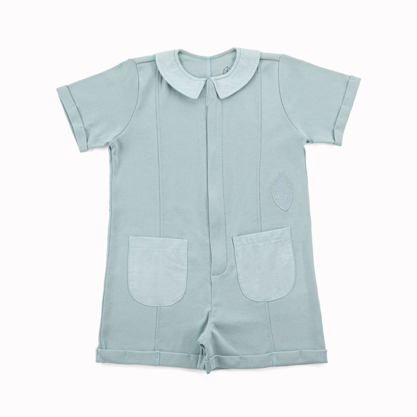 Birch unisex cotton romper-Sleepy Blue