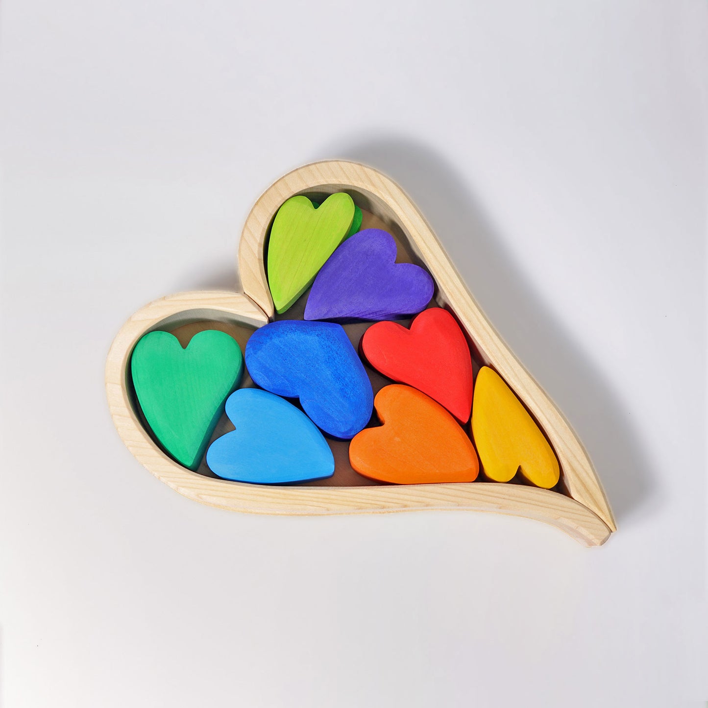 Grimm's wooden rainbow hearts set