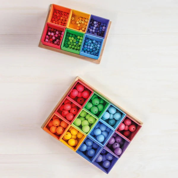 Grimm's 120 small wooden beads- Rainbow