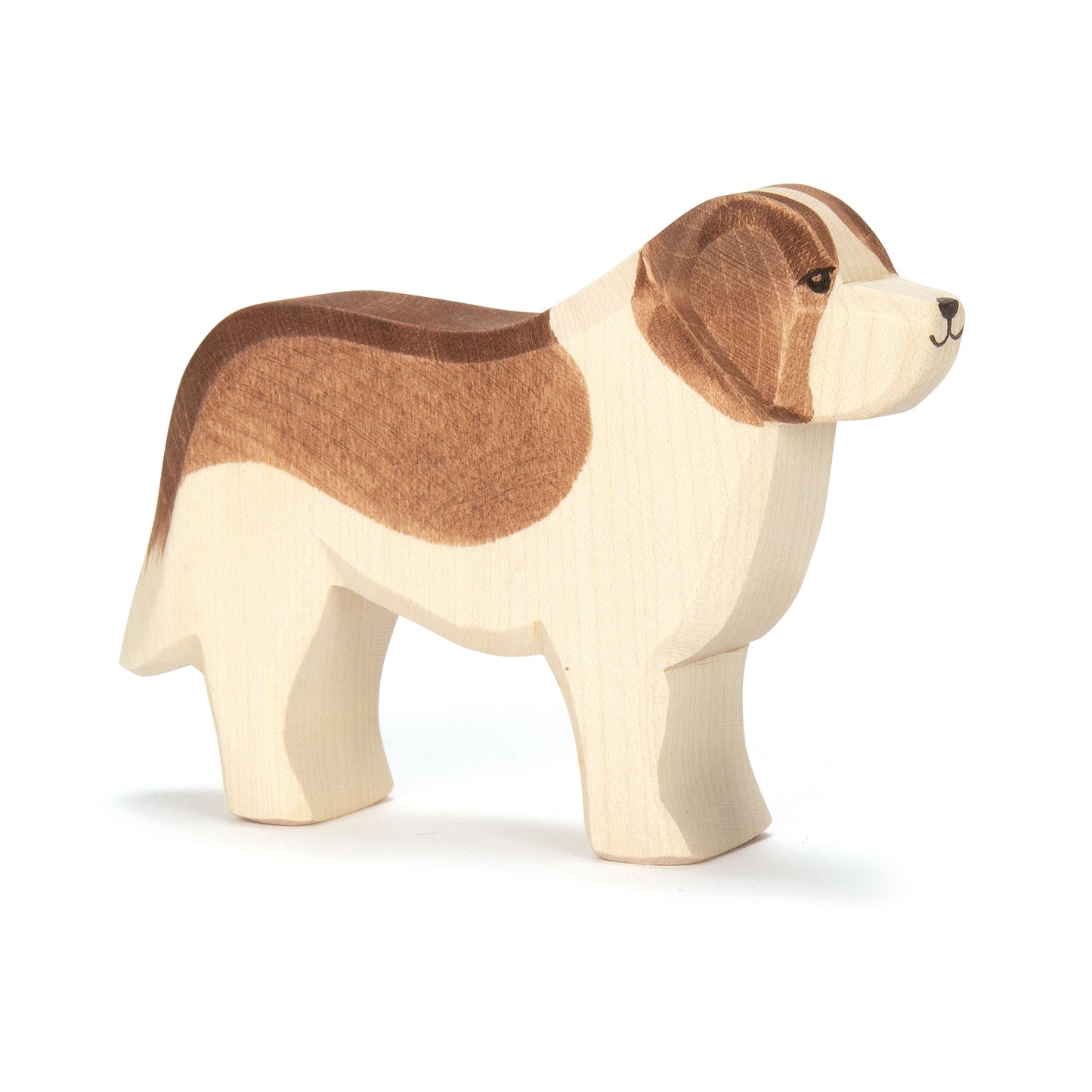 Wooden St Bernard dog figurine