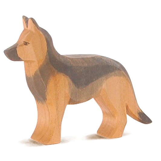 Wooden German shephard dog figurine