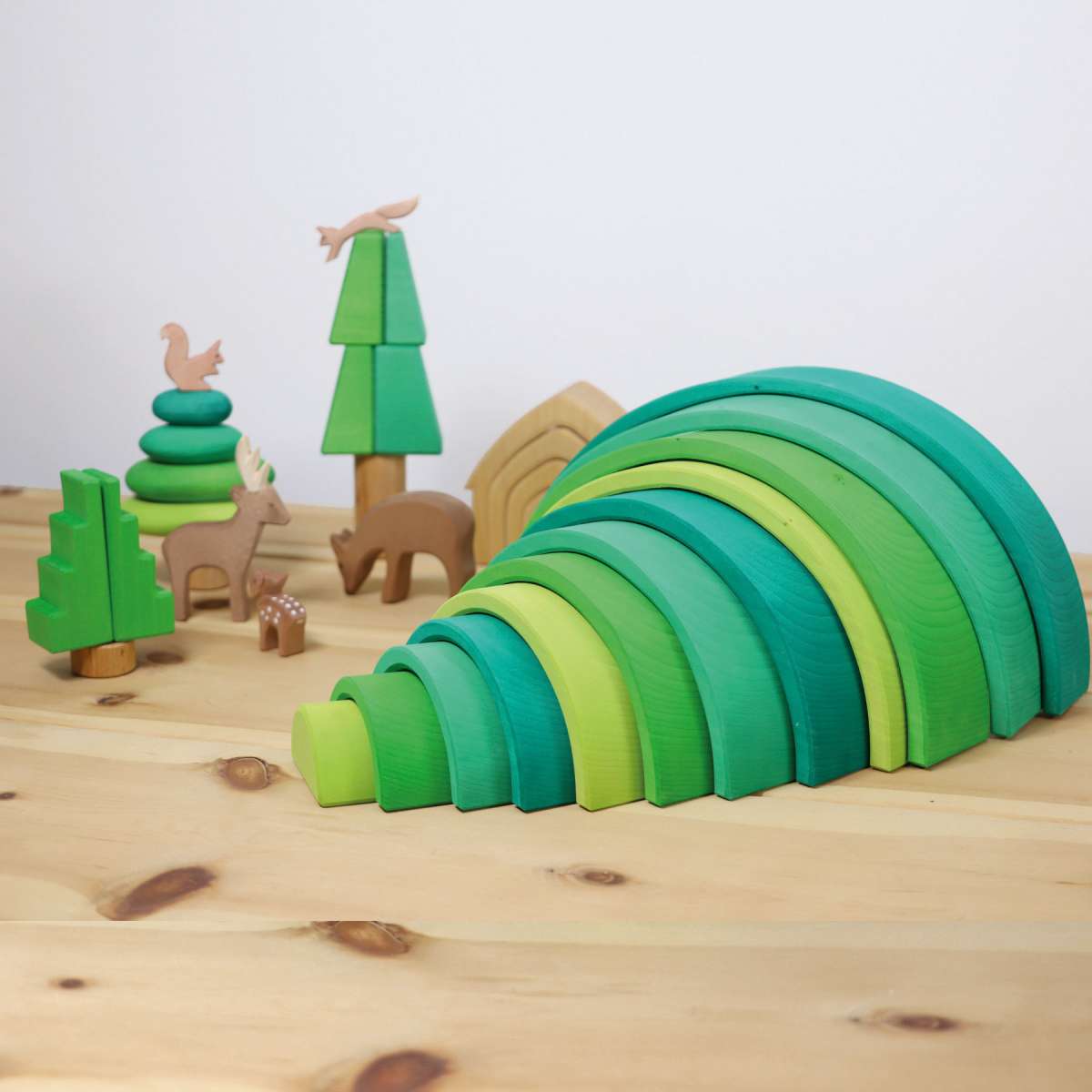 Grimm's large wooden rainbow- Forest green