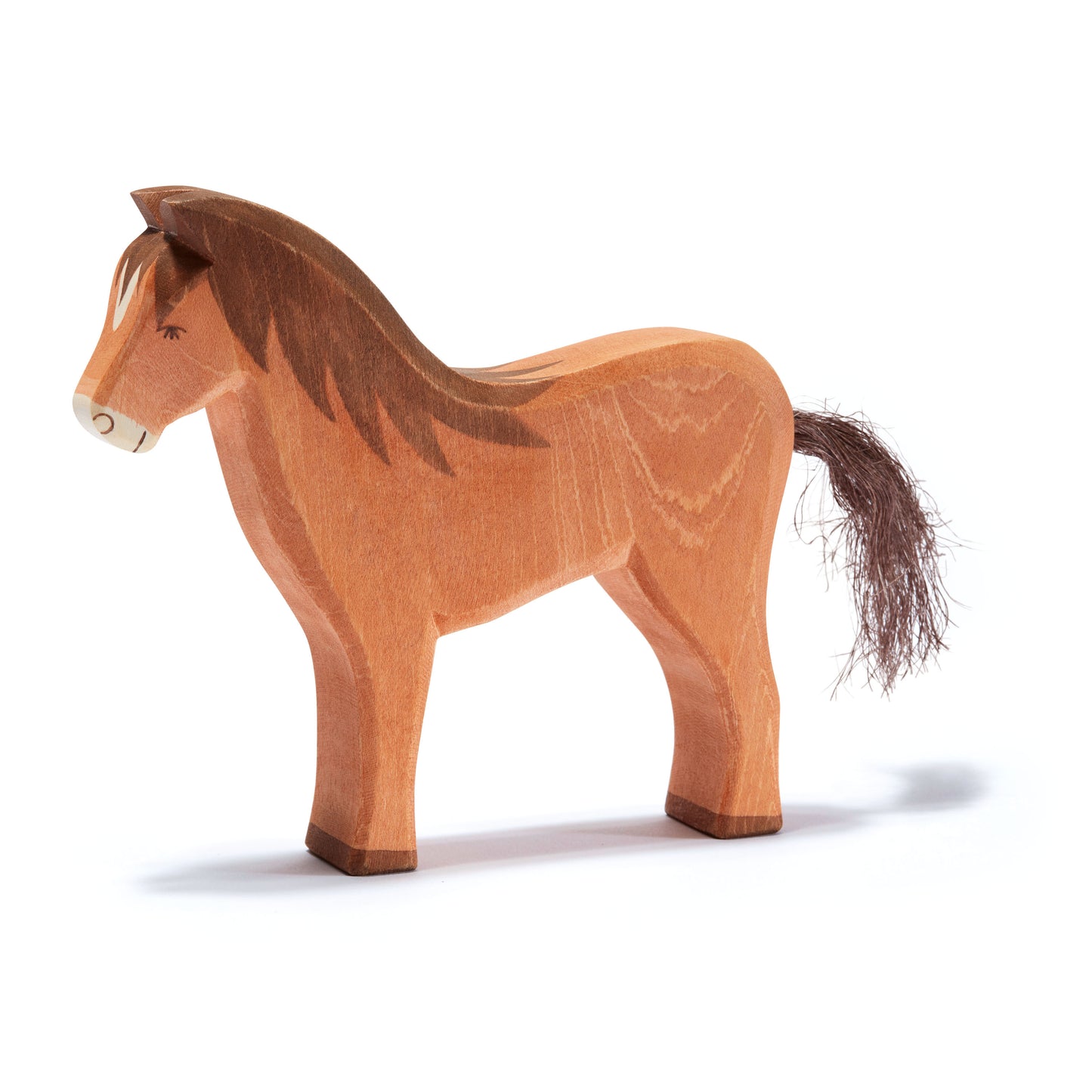 Wooden brown horse figurine