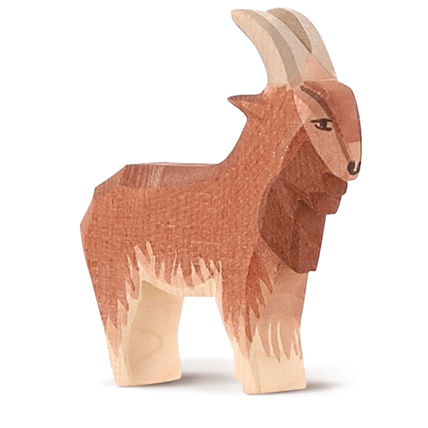 Wooden male goat figurine