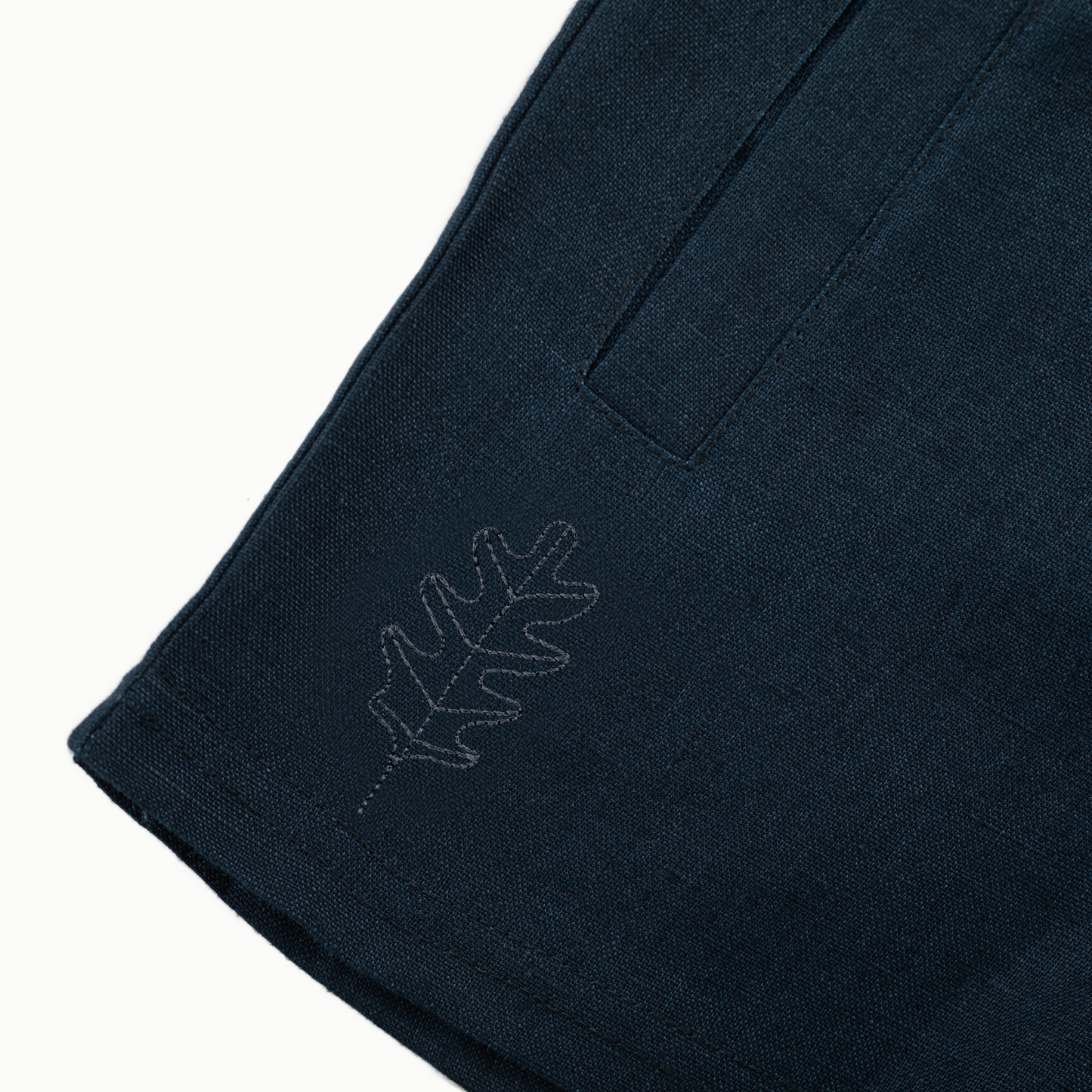 Oak navy blue linen shorts- Naval