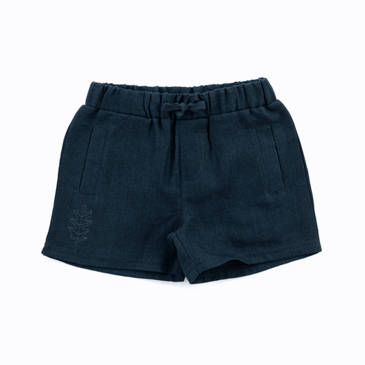 Oak navy blue linen shorts- Naval