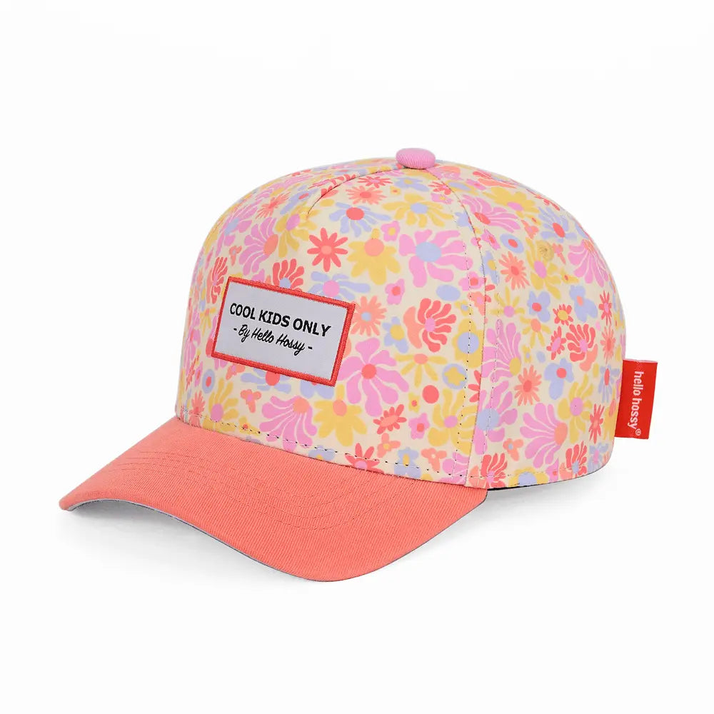 Organic cotton kids cap- Retro Flowers