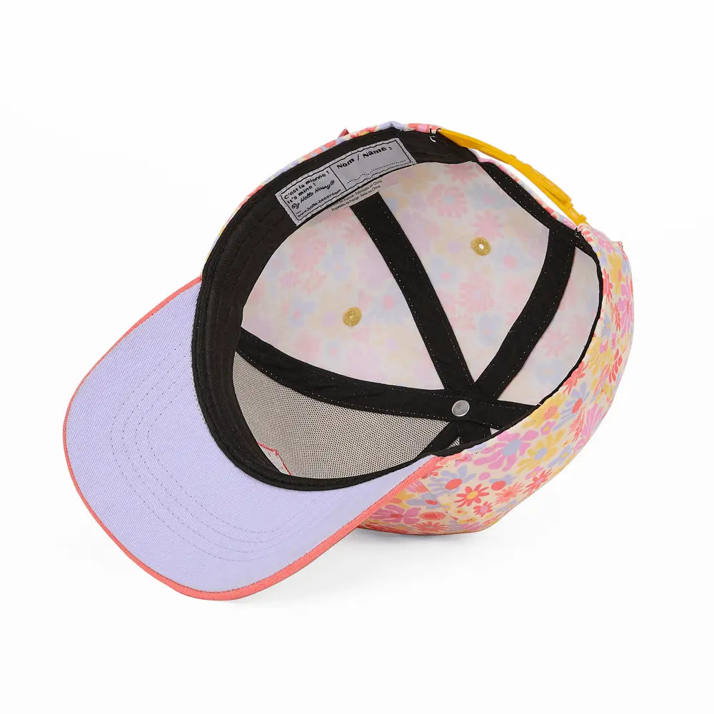 Organic cotton kids cap- Retro Flowers